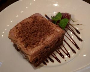 rich vegan chocolate pie at Slice of Vegas Pizza in Las Vegas