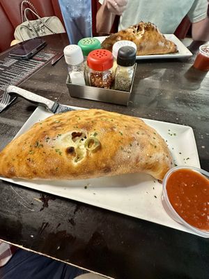 custom vegan calzone   at Slice of Vegas Pizza in Las Vegas