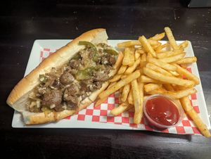 Philly cheese steak at Slice of Vegas Pizza in Las Vegas