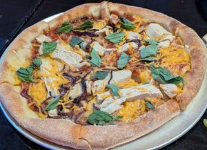 Vegan bbq chicken at Slice of Vegas Pizza in Las Vegas