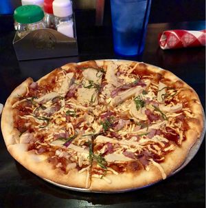 BBQ Chick‘n pizza at Slice of Vegas Pizza in Las Vegas