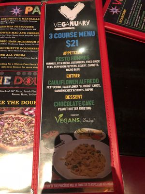 Vegan menu at Slice of Vegas Pizza in Las Vegas