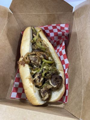 Vegan Philly Cheesesteak  at Slice of Vegas Pizza in Las Vegas