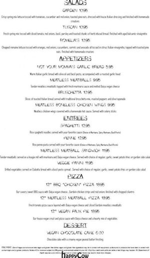 'Check out our new vegan menu, lots of delicious options to choose from!' at Slice of Vegas Pizza in Las Vegas