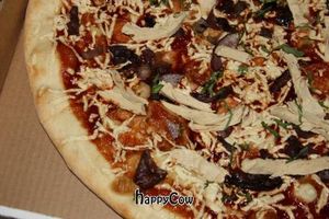 BBQ vegan chicken pizza at Slice of Vegas Pizza in Las Vegas