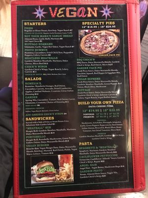Full Vegan Menu at Slice of Vegas Pizza in Las Vegas