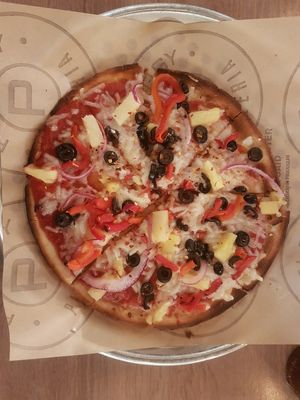 Vegan pizza at Slice of Vegas Pizza in Las Vegas