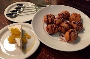 Vegan Cheese Cake & I call the other 'Z' Balls - Both Great! at Slice of Vegas Pizza in Las Vegas