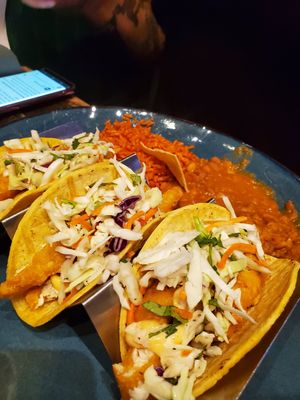 Vegan Baja "fish" tacos at Hussong's Cantina - Mandalay Bay Shoppes in Las Vegas