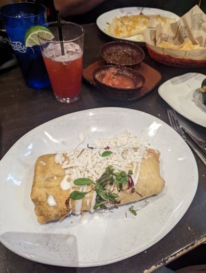 Delicious, beef chimichanga. They were out of jackfruit. We'll be going back, we're here for the week. at Hussong's Cantina - Mandalay Bay Shoppes in Las Vegas
