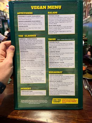 Great Vegan Menu!  at Hussong's Cantina - Mandalay Bay Shoppes in Las Vegas