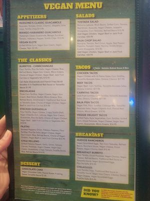 Extensive menu!! at Hussong's Cantina - Mandalay Bay Shoppes in Las Vegas