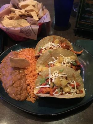 Vegan Chick’n tacos  at Hussong's Cantina - Mandalay Bay Shoppes in Las Vegas