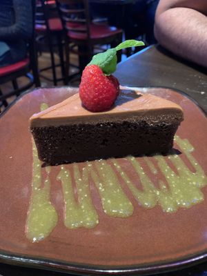 Vegan chocolate cake! Yuum! at Hussong's Cantina - Mandalay Bay Shoppes in Las Vegas