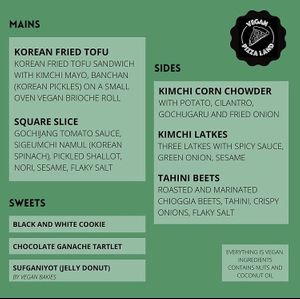 From restaurants Instagram-one of their menus  at Vegan Pizza Land in Easthampton