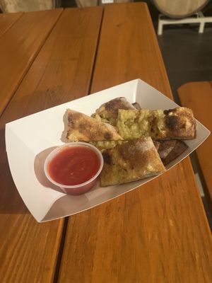 cheezy bites  at Vegan Pizza Land in Easthampton