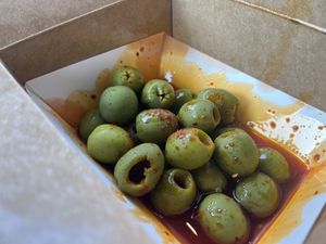Warm Sichuan Olives  at Vegan Pizza Land in Easthampton
