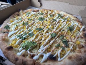 Street Corn Pizza  at Vegan Pizza Land in Easthampton