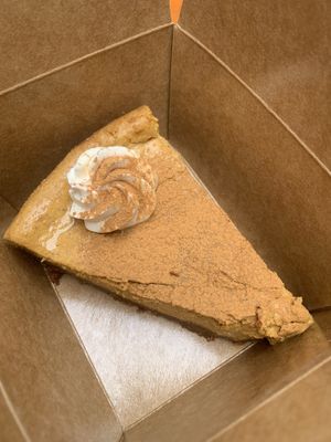 Vegan pumpkin cheesecake!  at Vegan Pizza Land in Easthampton