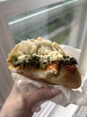 Sandwich from VPL coffee counter   at Vegan Pizza Land in Easthampton