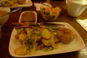 Potatoes, Some-kind-(bean?)-of-ball at Samadeva in St Petersburg