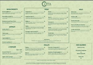 Menu été 2023 at Cotta Pizzeria in Romans-sur-isere