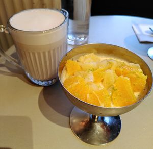 Mahalepi + Chai Latte (both vegan) at Maslow in Paris