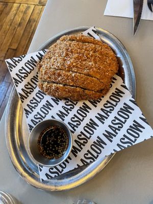Breaded portobello mushroom  at Maslow in Paris