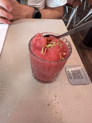 Frozen melon dessert at Maslow in Paris