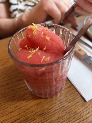 Frozen Pasteque, watermelon hibiscus drink  at Maslow in Paris