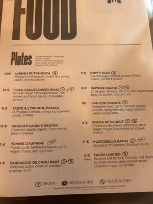 Menu  at Maslow in Paris