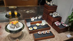 some of the desserts at Green Eats in Hangzhou