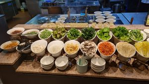 hot pot ingredients at Green Eats in Hangzhou