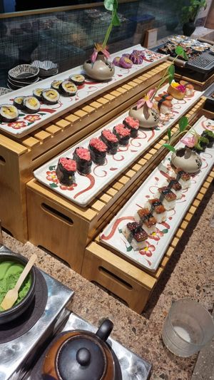sushi selection at Green Eats in Hangzhou