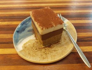 (Raw Vegan) Classic Tinamisu Three Layers (Chocolate, Coffee & Vanilla) 🥰 at Yu Dei 余地 in Kowloon