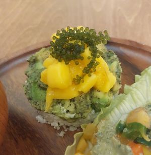 Tower of Sea Grape, Mango, Avocado 海葡萄芒果牛油果塔 at Yu Dei 余地 in Kowloon