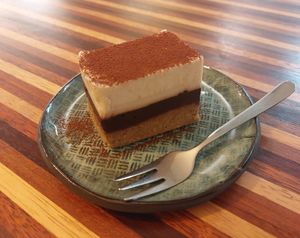(Raw Vegan) Classic Tinamisu Three Layers (Chocolate, Coffee & Vanilla) at Yu Dei 余地 in Kowloon