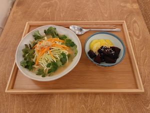 (Raw Vegan) Zucchinoodle with Ginger Miso with Pickled Radish, Beetroot at Yu Dei 余地 in Kowloon