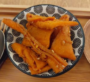 Carrot cold dish 涼拌嫩甘筍 at Yu Dei 余地 in Kowloon