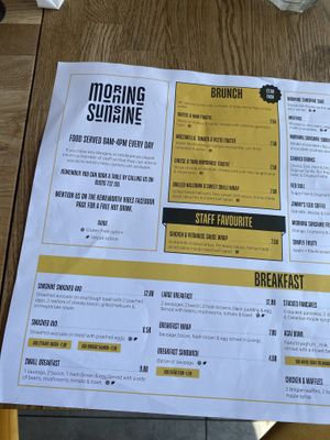 Pity the vegan options aren’t more obvious! (Look for the leaf symbol)   at Morning Sunshine Coffee in Kenilworth