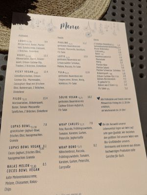 Food options at Café Harold in Schopfheim