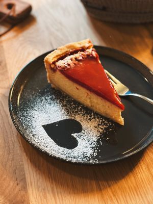 vegan raspberry cheesecake   at Café Harold in Schopfheim