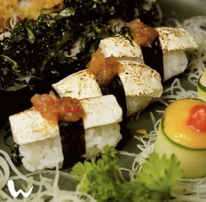 Tofu with pepper jam sushi  at Wasabi Sushi in Belem
