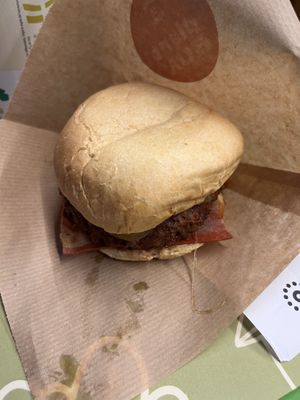 Bacon burger  at Plant Bun in Turin