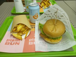 Chicken burger menu. at Plant Bun in Turin