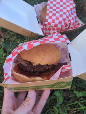 Bacon burger at Plant Bun in Turin