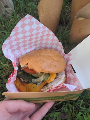 Smile burger at Plant Bun in Turin