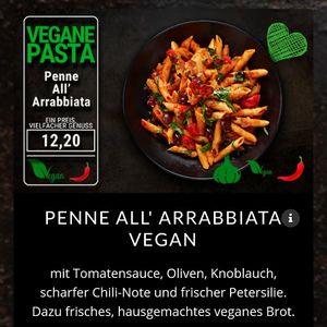 Eins von zwei veganen Pasta-Gerichten at Farina di Nonna in Hamburg