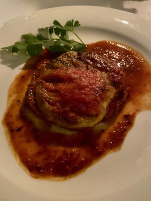 Eggplant in tomato sauce   at La Fattoria in Moerfelden-walldorf