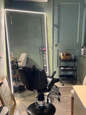 Shepherdstown holistic brow/lash services booth at ReversaRose Organic Skincare in Shepherdstown